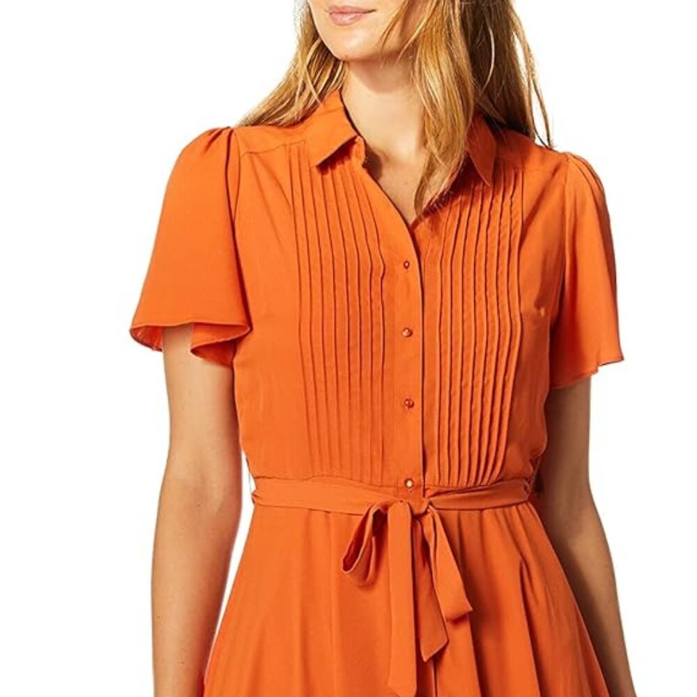 Nanette Nanette Lepore Women's Flutter SS Pintuck A-line Shirtdress
